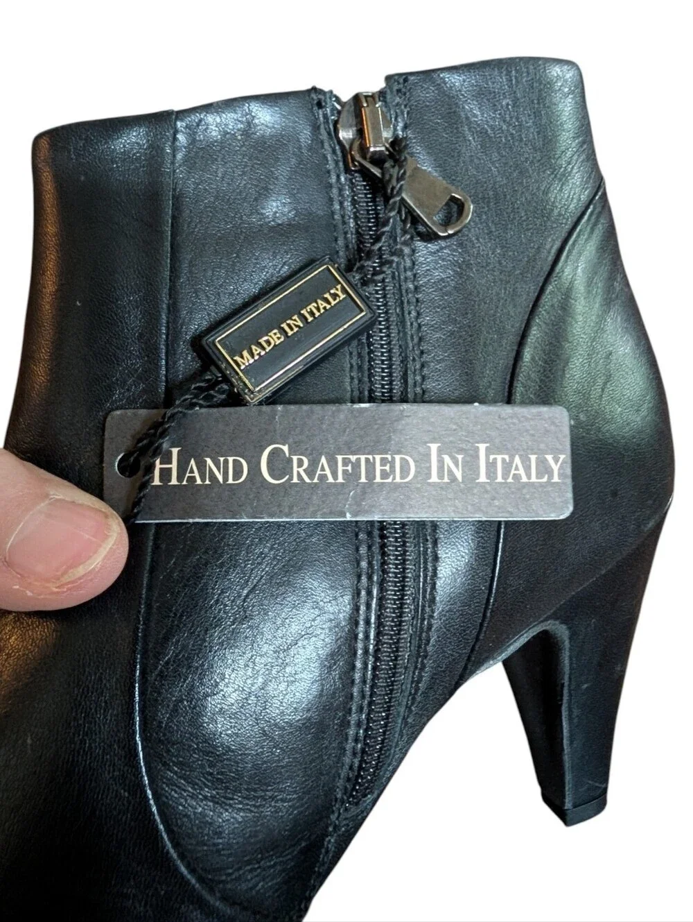 Fabianelli Italy Leather Pointed Toe Ankle Booties Heeled Boots EU 39/US 8.5